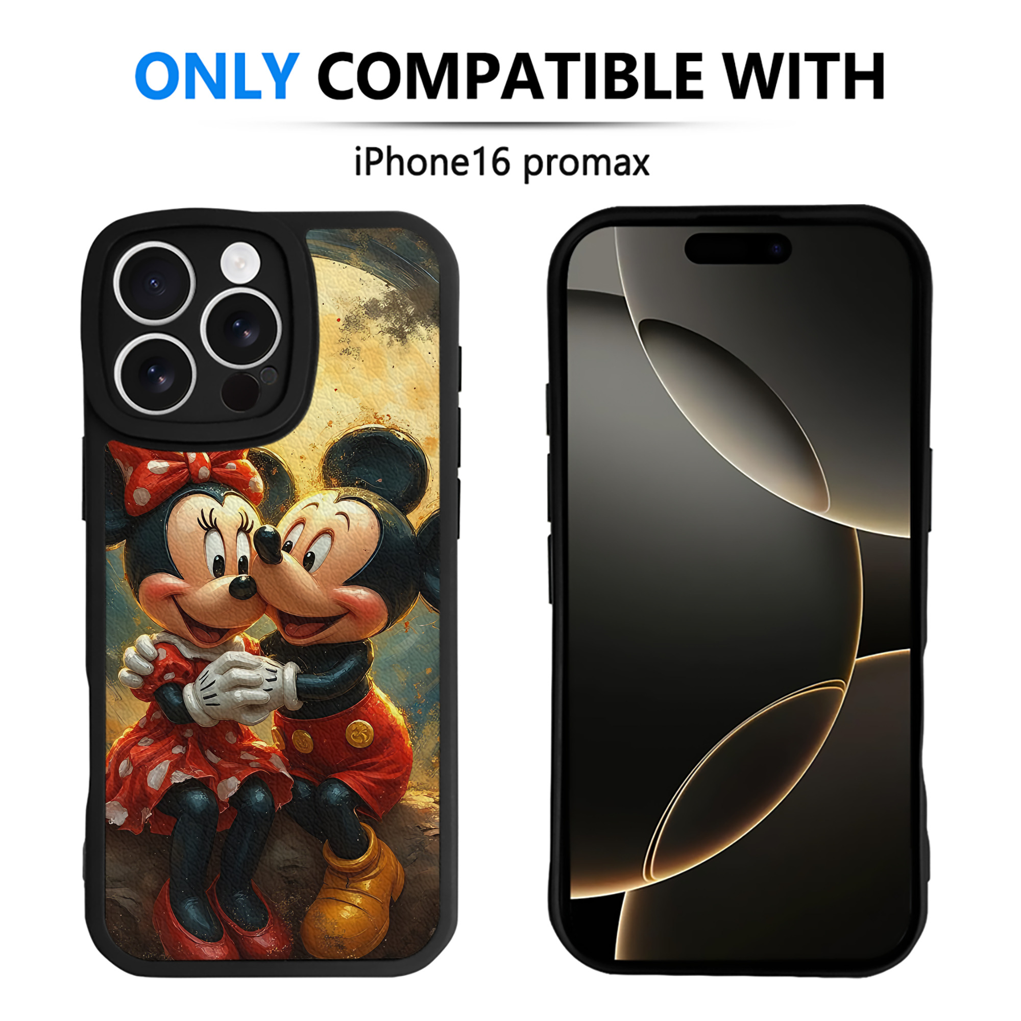 （画像用） ミッキーマウス Mickey Mouse 【iPhone 16シリーズ対応】シリコンスマホケース（レザー調） 材質：シリコン
